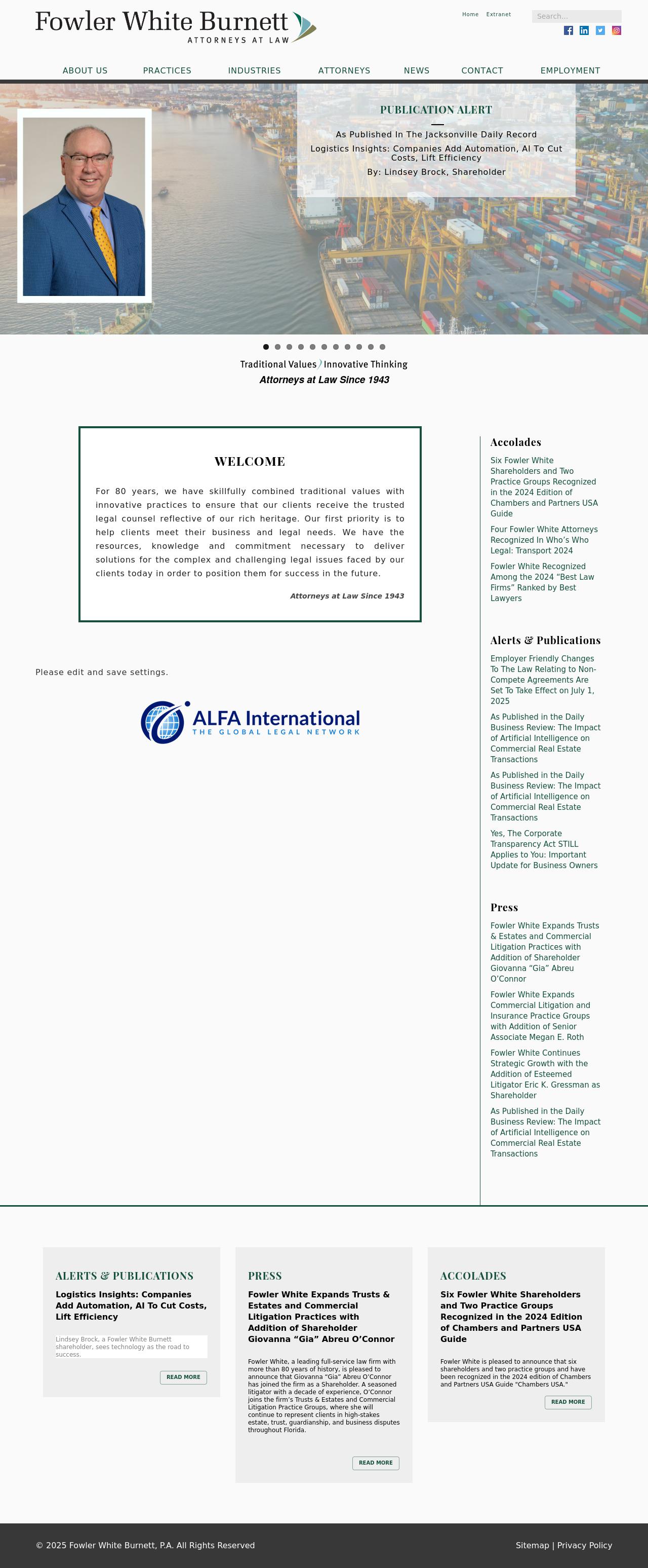 Fowler White Burnett P.A. - Fort Lauderdale FL Lawyers